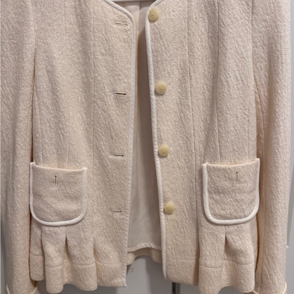 Elevenses Cream Textured Blazer